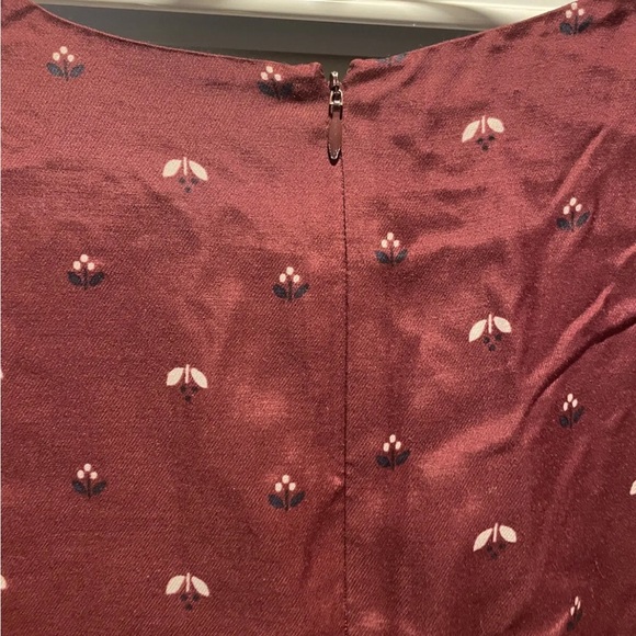 Hobbs Dress US Size 10 Maroon Pattern Great Condition Zip Up - Picture 7 of 9